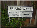 Sign for Friars Walk, including house numbers