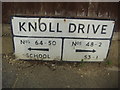 Interesting old street name sign for Knoll Drive