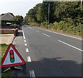 SS6295 : Temporary traffic lights ahead on Cwmbach Road Swansea by Jaggery