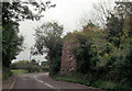 Abutment of old railway bridge across A488