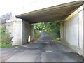 Country road passing under the railway