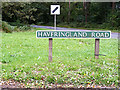 TG1817 : Haveringland Road sign by Geographer