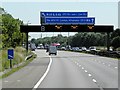 SP3782 : Southbound M6, Overhead Sign Gantry near Sowe Common by David Dixon
