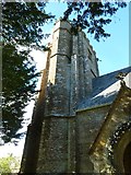 SY5292 : St Michael, Askerswell: tower by Basher Eyre