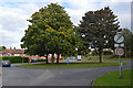 Roundabout at the top of Bowling Green Lane