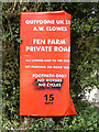 TM1041 : Fen Farm sign by Geographer
