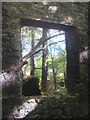 View through a window opening in the Change House