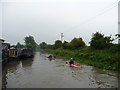 Canoeists outside Devizes Marina