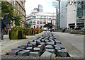 SJ8398 : Exchange Square Water Feature by Gerald England