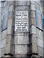 Plaque on Launceston War Memorial