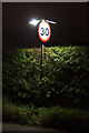 Speed limit sign, Waddicar Lane, Melling