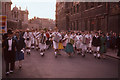 SP5106 : Morris dancers lead crowd along The High, Oxford May Morning 1958 by David Hawgood