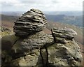 SK1087 : Strangely weathered rocks above Grindsbrook Clough by Neil Theasby