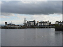 NT2776 : Leith docks from near Ocean Terminal by M J Richardson