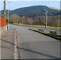 Benches at a road junction in Cwmavon