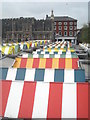Market stall roofs in Norwich city centre