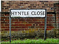 TM1444 : Hyntle Close sign by Geographer