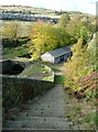 Steps down to the waterworks yard