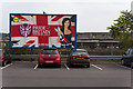 Pride of Britain 2013 poster in car park on Lidl supermarket