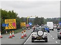 TQ4655 : M25 Roadworks - Use Hard Shoulder by David Dixon