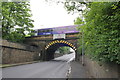 Train passes over Aberford Road railway bridge