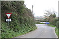 Junction of the minor road from Henrda Croft with the A3075