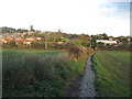 Cobbled footpath descending towards Rawmarsh