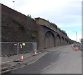 Morfa Road side of a railway viaduct, Swansea