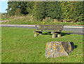 Bench and boulder in Stanton under Bardon