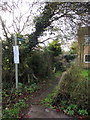 Footpath with notices