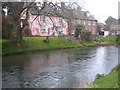 Houses beside the River Nadder in Salisbury