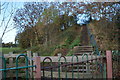 Steps up to the former railway line at Gorton Road