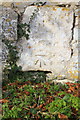 Benchmark on boundary wall of Denton House, Denton Lane