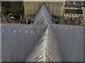 SX9292 : Distorted roof of Exeter Cathedral crossing from above by David Hawgood