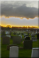 Sunset over the cemetery