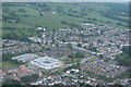 Wharfedale Hospital and the suburbs of Otley, from a helicopter