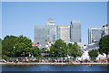 Canary Wharf seen from Millwall Docks