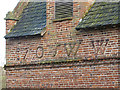 SK6512 : Date and initials on Queniborough dovecot by Alan Murray-Rust