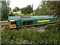 Freightliner diesel 66622 propelling a track maintenance train in Taunton