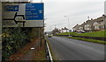 Peniel Green Road approaches a motorway junction in Llansamlet Swansea