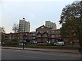 Flats or houses set back from Clapham Road