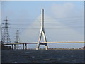 SJ2870 : Flintshire Bridge at high tide by John S Turner