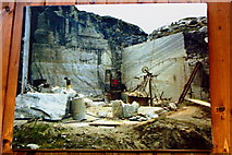 M2132 : Moycullen - Connemara Marble Factory - Photo on Wall of Quarry at Recess by Joseph Mischyshyn