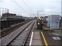TQ3483 : View from the end of the platform at Cambridge Heath station by Marathon