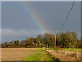 SU8014 : Rainbow over path at East Marden by Shazz