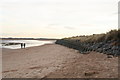 Sea defences behind Humberston Fitties, after the tidal surge