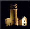 TF6742 : Hunstanton lighthouse at night by Richard Humphrey
