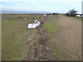 TF6432 : Tidal debris next to the sailing club, Snettisham by Richard Humphrey