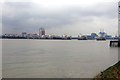 TQ4179 : Looking down the River Thames towards the Thames Barrier by Steve Daniels