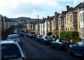 Car-lined Kensington Park Road, Bristol